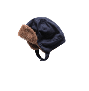 Hema pilotenmuts donkerblauw met teddy stof maat 80/86