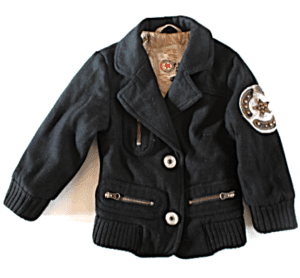 Airforce winterjas zwart colbert met wol maat 86