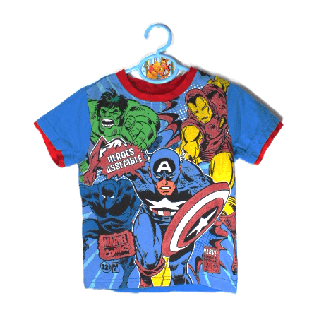 Mini Rebel/Primark shirtje Marvel blauw maatje 110