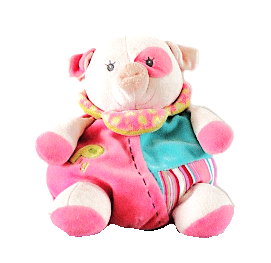 Tiamo knuffel varkentje met rits 22 cm