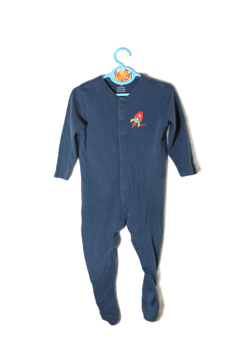 Early days onesie donkerblauw met antislip voetjes maat 86