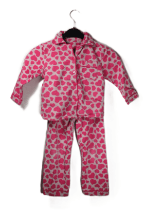 Zeeman flanellen pyjama meisje roze hartjes maat 98/104