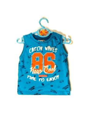 Scamps and Boys zomer haltertop blauw Catch waves 86 Keep Cool maatje 86