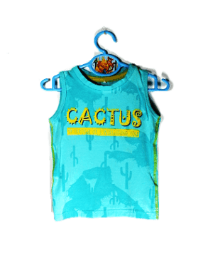 Name it tanktop boys turquoise / lichtblauw Cactus maatje 80