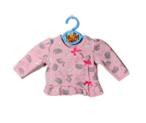 Tweedehands omslagshirtje roze met konijntjes maatje 56