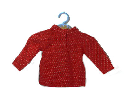 Zeeman shirtje rood met zilverkleurige stippen kraagje maatje 68 - Afbeelding 2