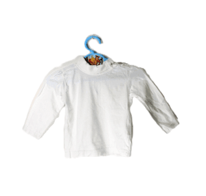 Zeeman shirtje wit met col en strikje maatje 74