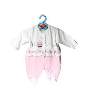 Gaye boxpakje wit en roze met een schattig beertje en hondje maatje 56
