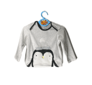 Baby Club van C&A sweater velours grijs met pinguïn maatje 86