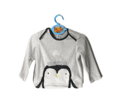 Baby Club van C&A sweater velours grijs met pinguïn maatje 86