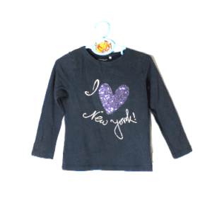 Name it shirtje girls donkerblauw I love New York! maat 104