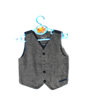 Name it boys gevoerde gilet grijs en blauw maat 80
