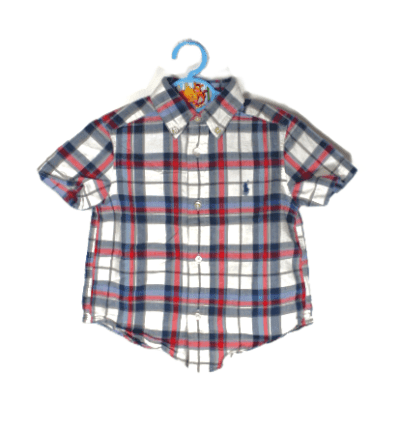 Ralph Lauren boys zomer overhemd ruit met korte mouwen maat 92