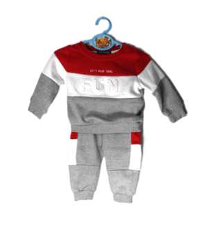 Primark joggingpakje Let´s have son FUN 3 kleurig maatje 74