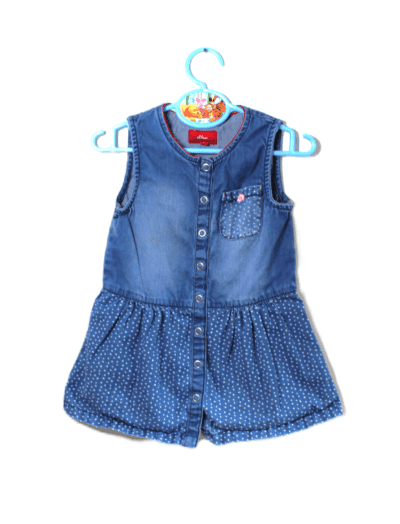 s.Oliver denim jurkje mouwloos maatje 86