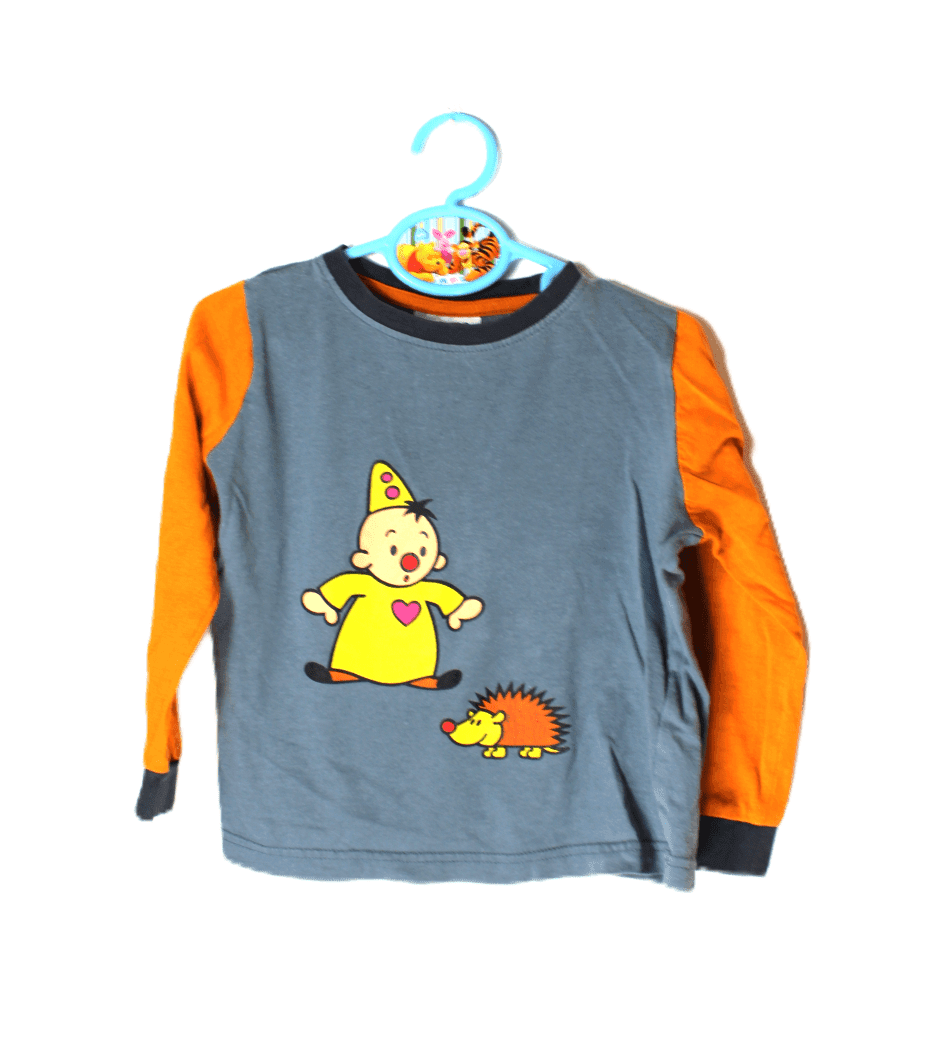 Bumba pyjama grijs en oranje met printje van bumba en egeltje maatje 98/104 - Afbeelding 2