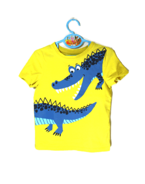 C&A Tough Team zomer shirtje geel met blauwe krokodil maatje 104