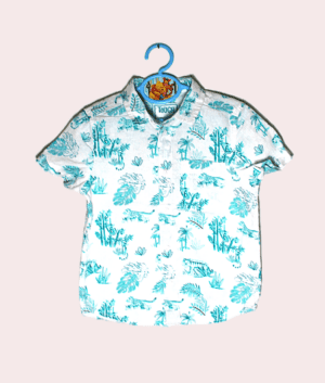 C&A Tough Team blouse wit met groen all over oerwoud patroon maat 104