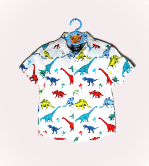 C&A Tough Team blouse wit met all over patroon dino´s maatje 104