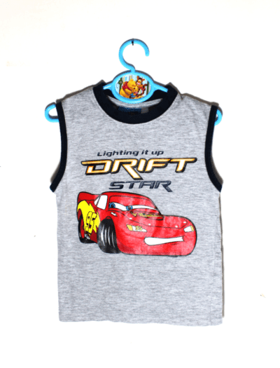 Cars Bliksem McQueen tanktop grijs maatje 92/98
