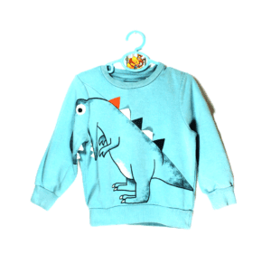 C&A Tough Team sweater lichtblauw met hongerige dino maatje 104