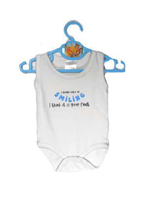 Zeeman zomer rompertje met tekst: i always wake up smiling ....maatje 50/56