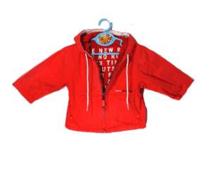 DKNY tussenjasje oranje met capuchon maatje 86