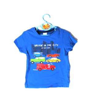 Palomino van C&A boys shirtje blauw met verschillende kleuren auto´s maatje 98