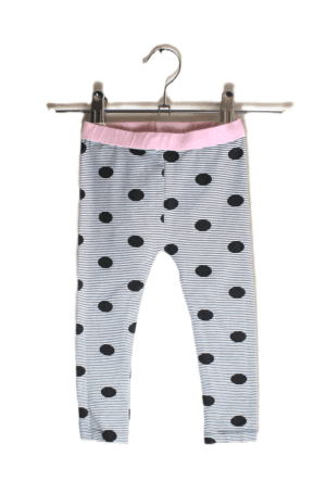 Noppies legging wit met zwarte streepjes en dots maatje 80