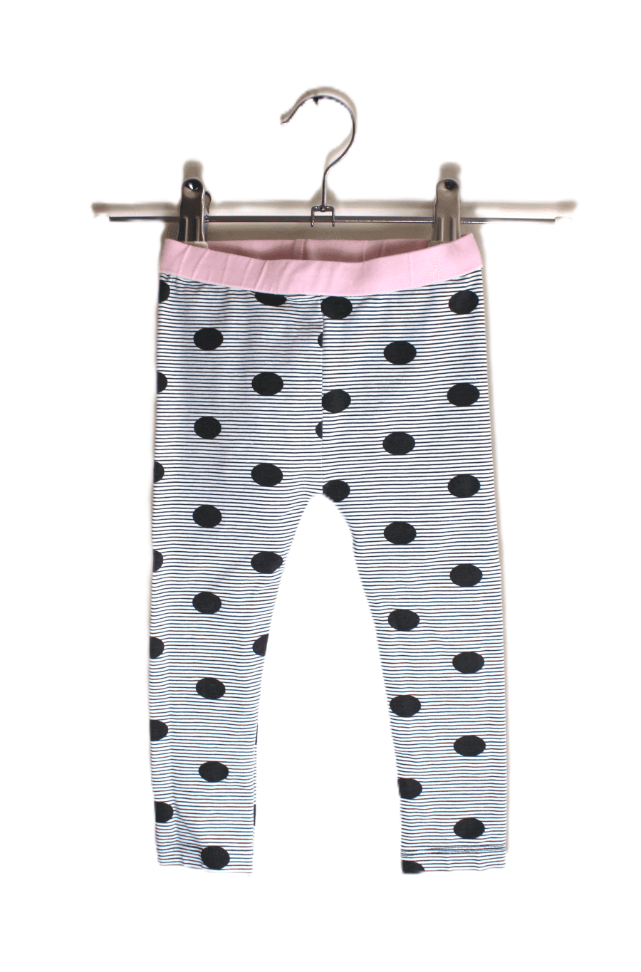 Noppies legging wit met zwarte streepjes en dots maatje 80