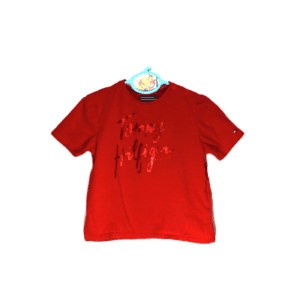Tommy Hilfiger girls tee rood van organische katoen maatje 92