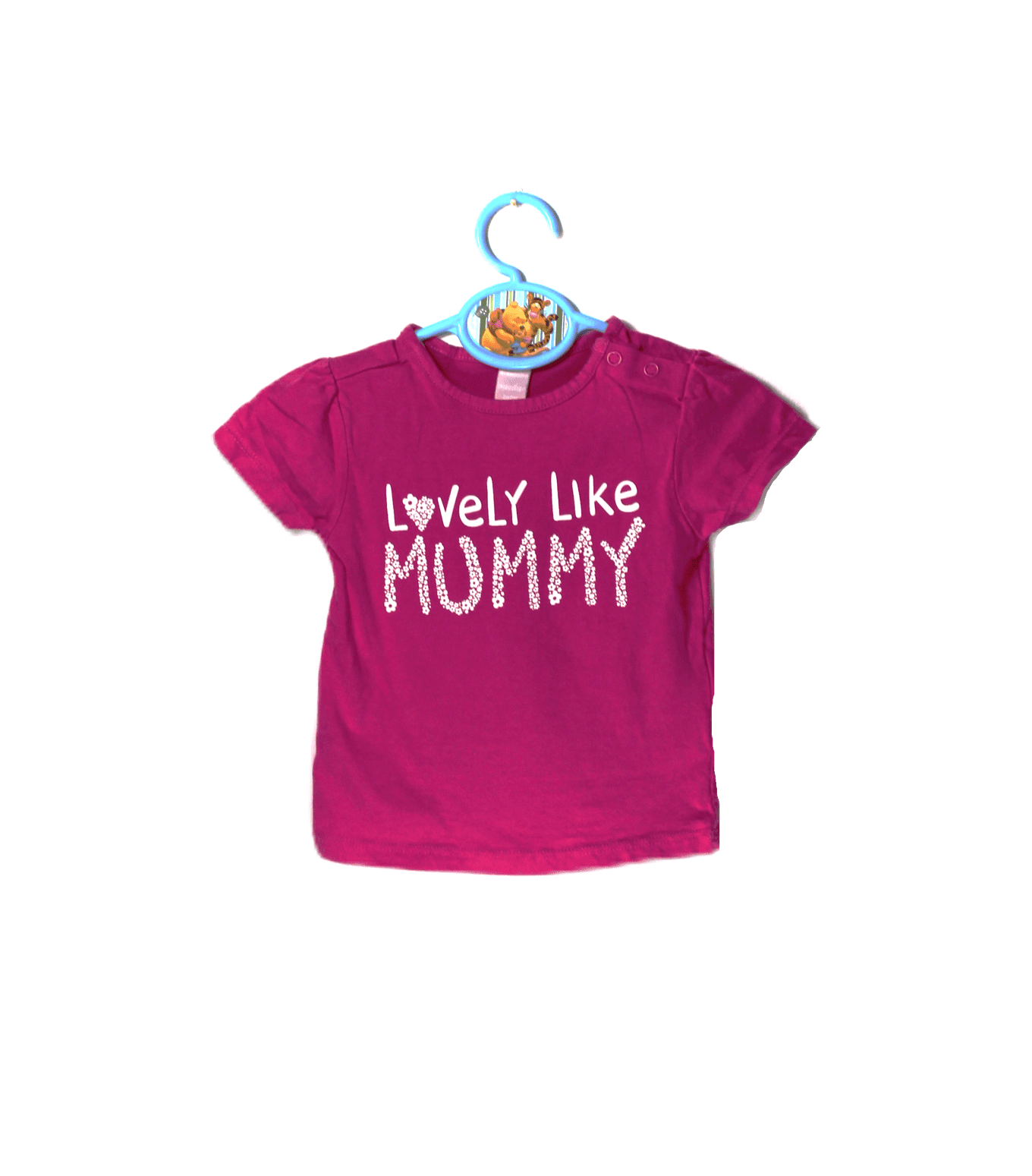 Dopodopo shirtje girls donkerroze met leuke tekst: Lovely like mummy maatje 74