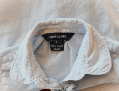 Mooie Ralph Lauren blouse lichtblauw voor meisjes maatje 98 - Afbeelding 3
