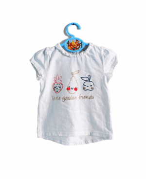 Zomershirtje wit met cute fruit gezichtjes van C&A maatje 92