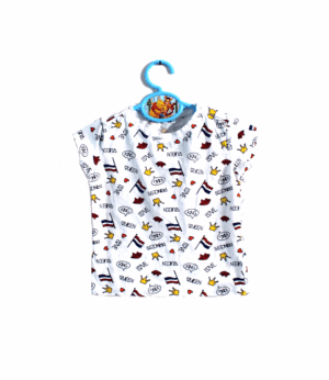 Zeeman shirtje wit met all over patroon Koningsdag maatje 92