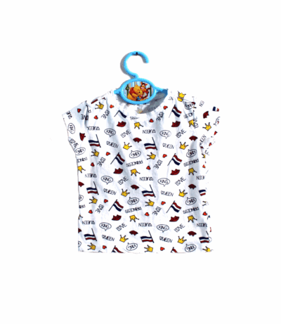 Zeeman shirtje wit met all over patroon Koningsdag maatje 92