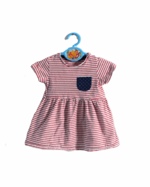 Wit en rood gestreept babyjurkje van H&M maatje 68