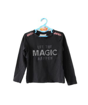 D-Zine girls shirt zwart met tekst: Let the MAGIC happen maat 116/122