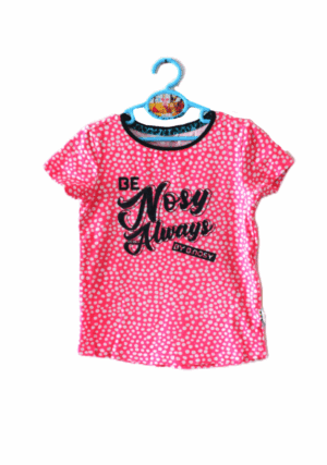 B.Nosy zomershirtje girls roze met witte dots maatje 122/128