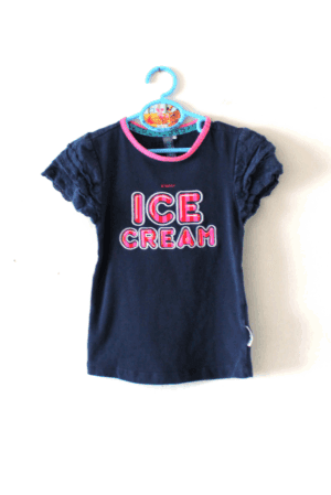 Super cool donkerblauw shirtje van B.Nosy girls maatje 116