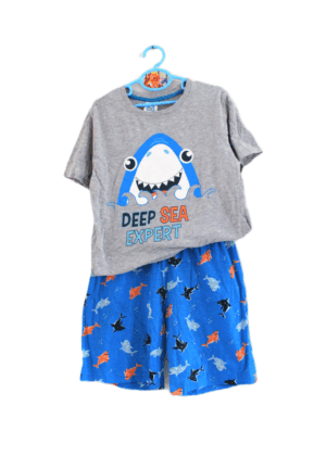 Shortama haai grijs en blauw maat 134/140
